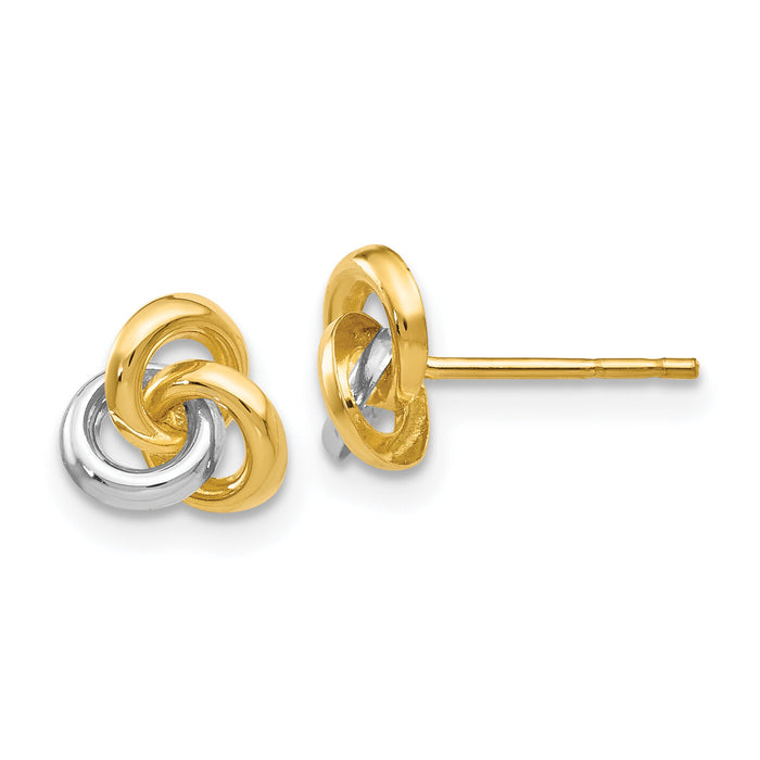 14k & Rhodium Trinity Knot Earrings-YE145