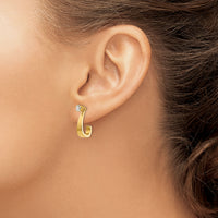 14k J Hoop with CZ Stud Earring Jackets-YE1482