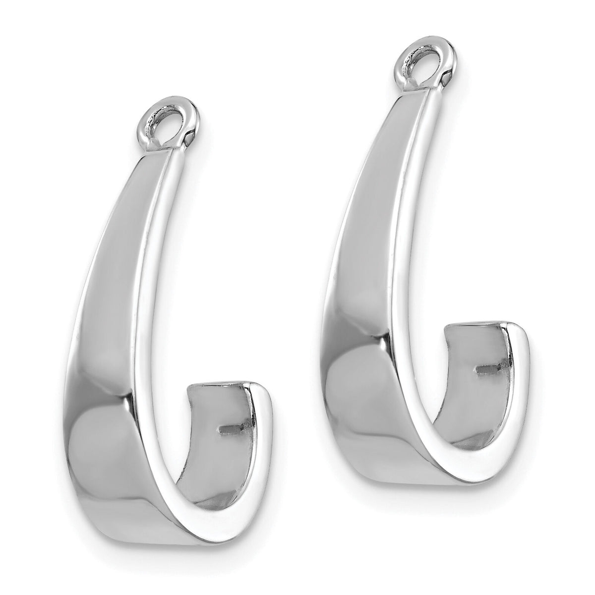 14k White Gold J Hoop Earrings Jackets-YE1493