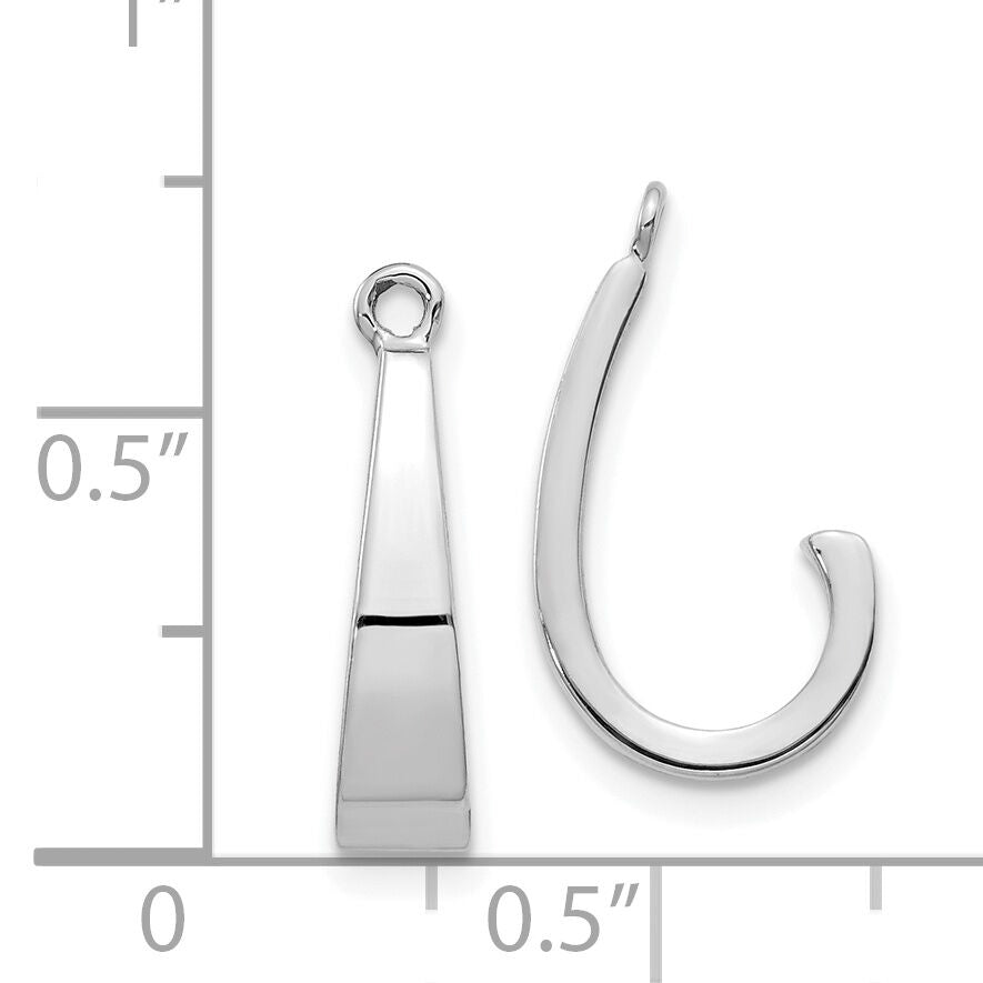 14k White Gold J Hoop Earrings Jackets-YE1493