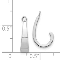 14k White Gold J Hoop Earrings Jackets-YE1493