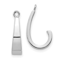 14k White Gold J Hoop Earrings Jackets-YE1493