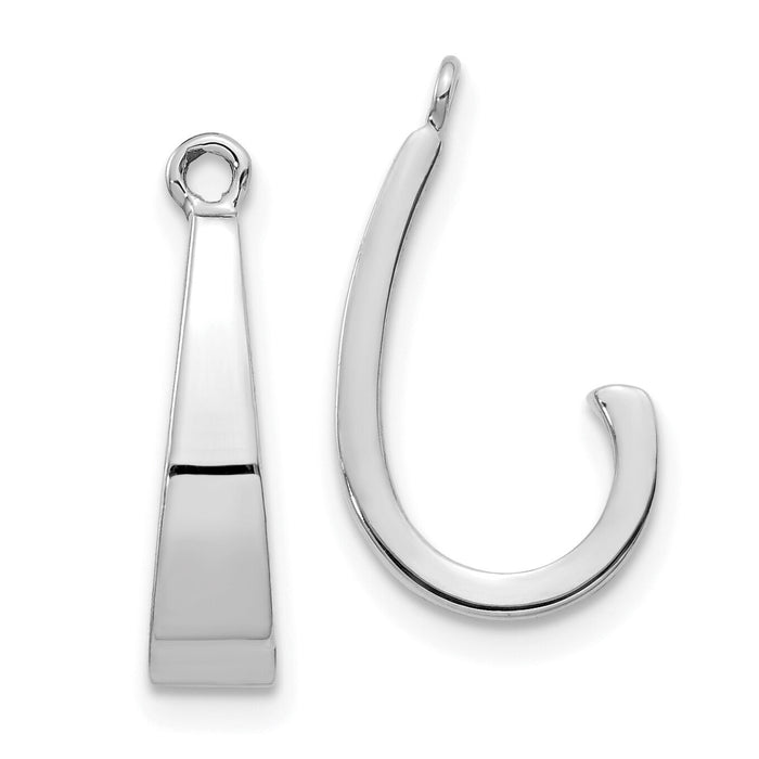14k White Gold J Hoop Earrings Jackets-YE1493