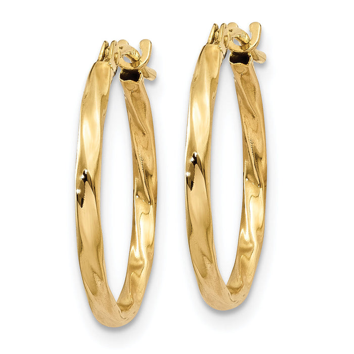 14k Twist Hoop Earrings-YE1500