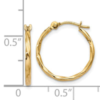 14k Twist Hoop Earrings-YE1500