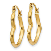 14k Heart Hoop Earrings-YE1508