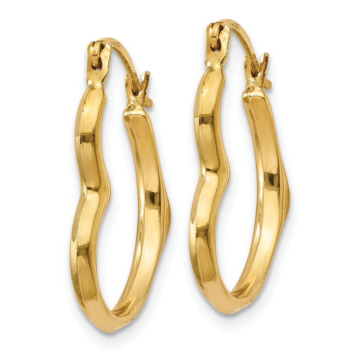 14k Heart Hoop Earrings-YE1508