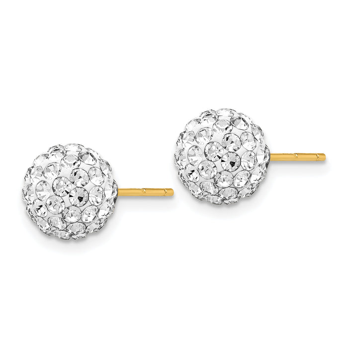 14K Post 8mm Crystal Ball Earrings-YE1545