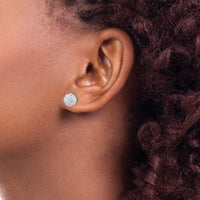 14K Post 8mm Crystal Ball Earrings-YE1545