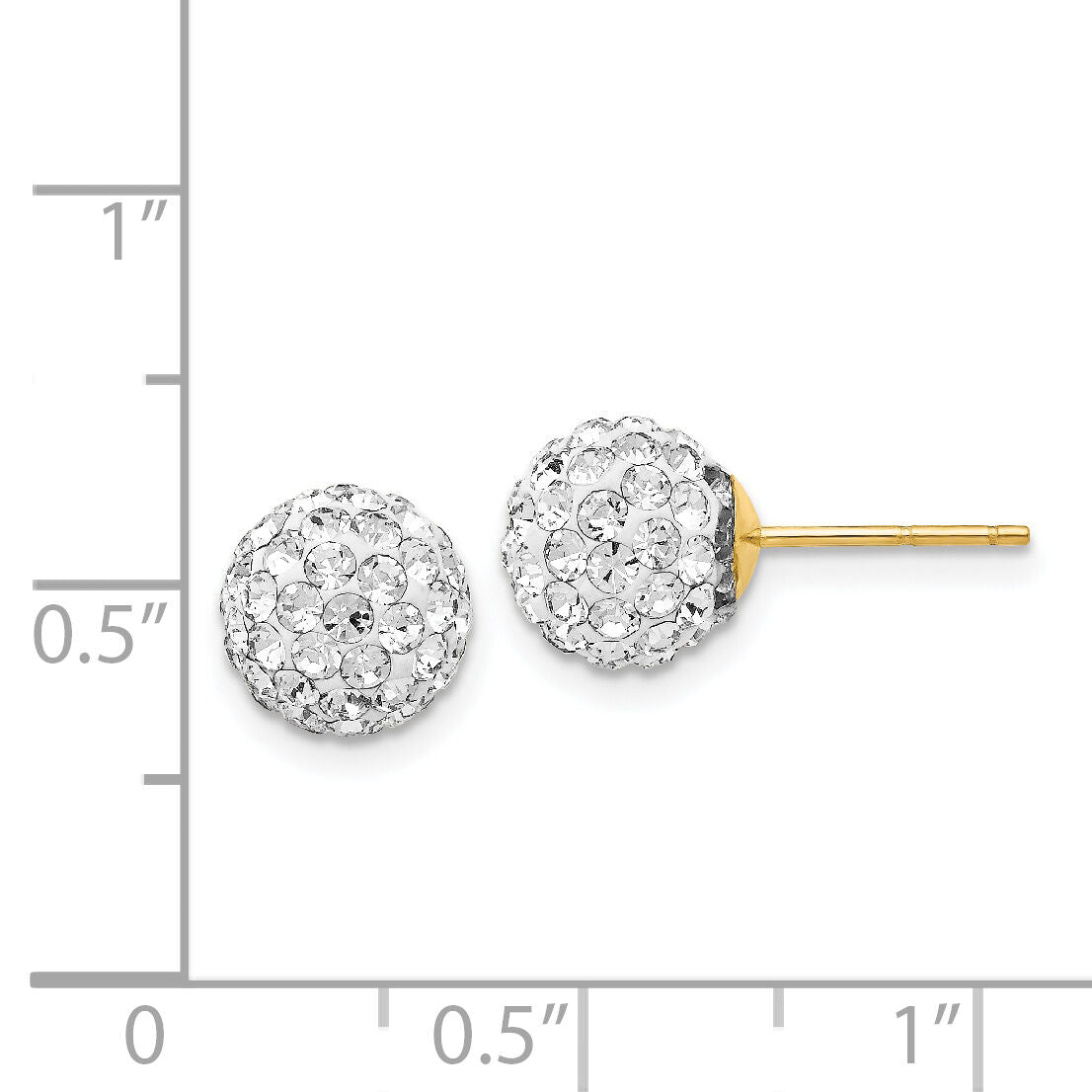 14K Post 8mm Crystal Ball Earrings-YE1545