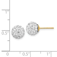 14K Post 8mm Crystal Ball Earrings-YE1545