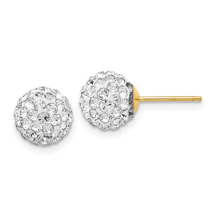 14K Post 8mm Crystal Ball Earrings-YE1545