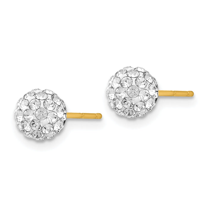 14k Post 6mm Crystal Ball Earrings-YE1546
