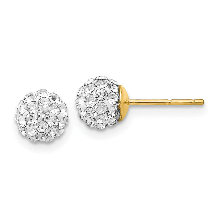 14k Post 6mm Crystal Ball Earrings-YE1546