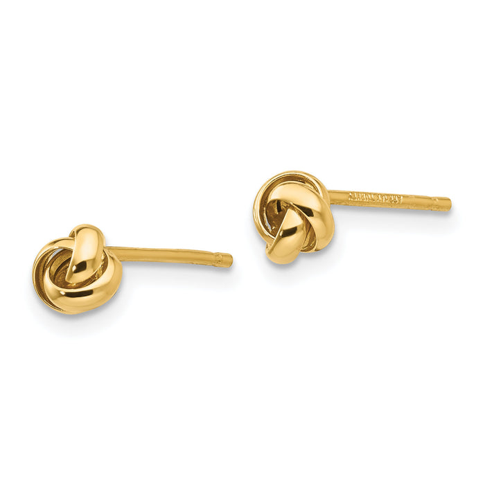 14k Polished Knot Post Earrings-YE1639