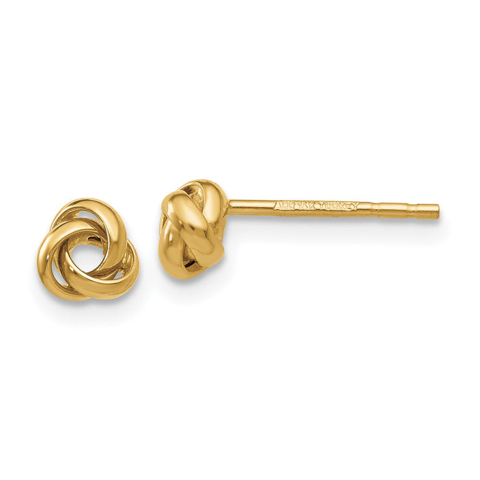 14k Polished Knot Post Earrings-YE1639
