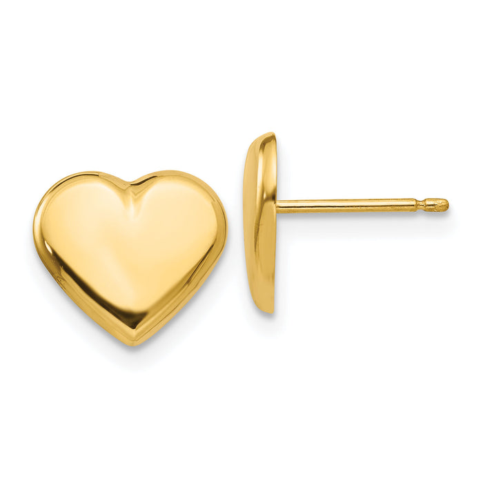 14k Heart Post Earrings-YE1641