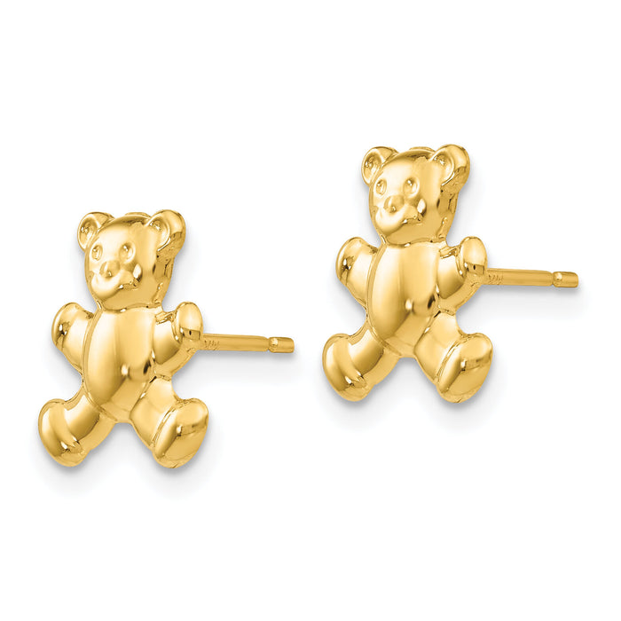 14k Teddy Bear Post Earrings-YE1648