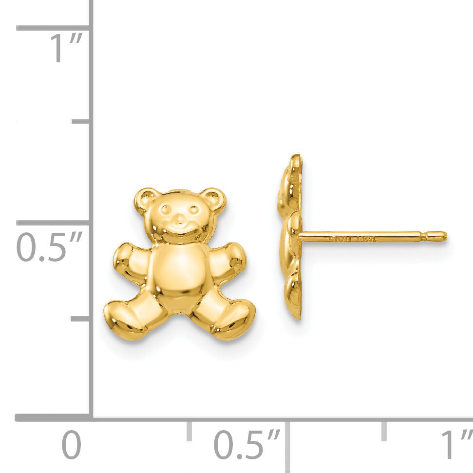 14k Teddy Bear Post Earrings-YE1648