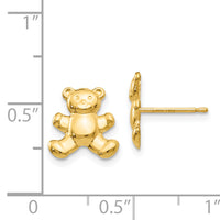 14k Teddy Bear Post Earrings-YE1648