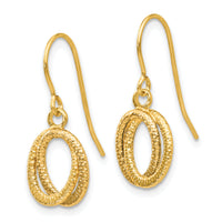 14k Gold Textured Fancy Dangle Earrings-YE1661Y