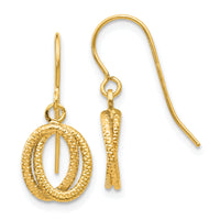 14k Gold Textured Fancy Dangle Earrings-YE1661Y