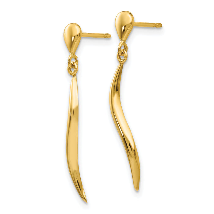 14k Polished Fancy Dangle Post Earrings-YE1686