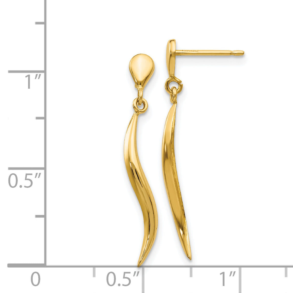 14k Polished Fancy Dangle Post Earrings-YE1686