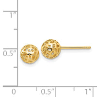 14K Yellow Gold Fancy Ball Post Earrings-YE1688