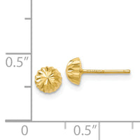 14k Gold Diamond-cut 5mm Domed Post Earrings-YE1697