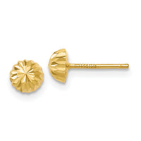 14k Gold Diamond-cut 5mm Domed Post Earrings-YE1697