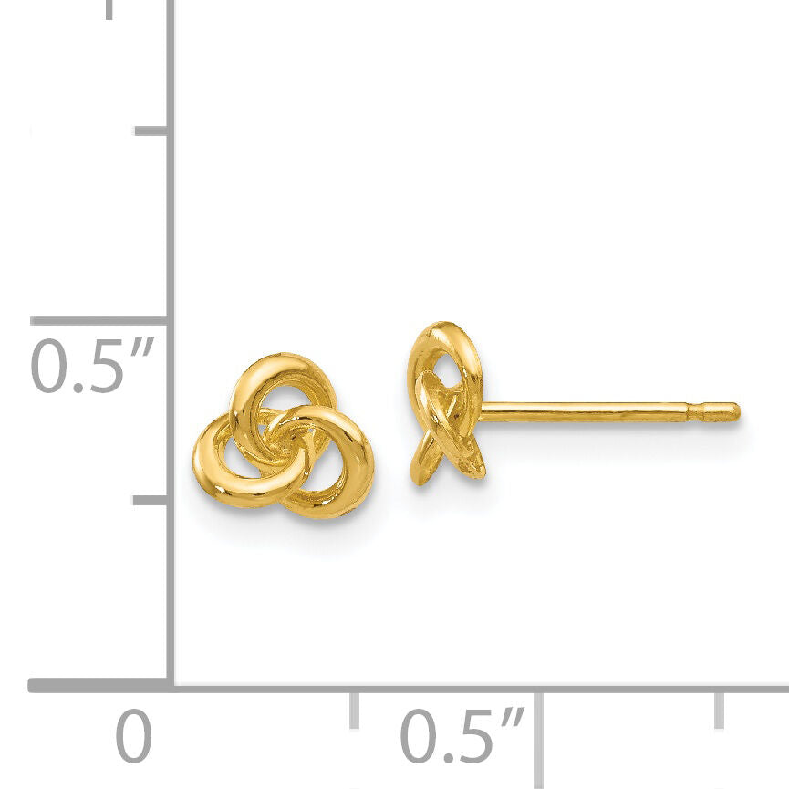 14k Polished Trinity Knot Post Earrings-YE1707
