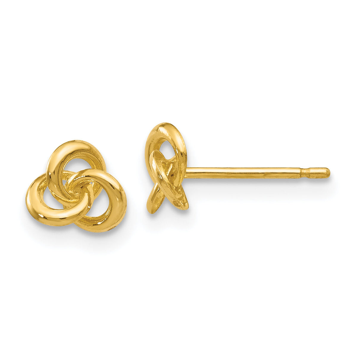 14k Polished Trinity Knot Post Earrings-YE1707
