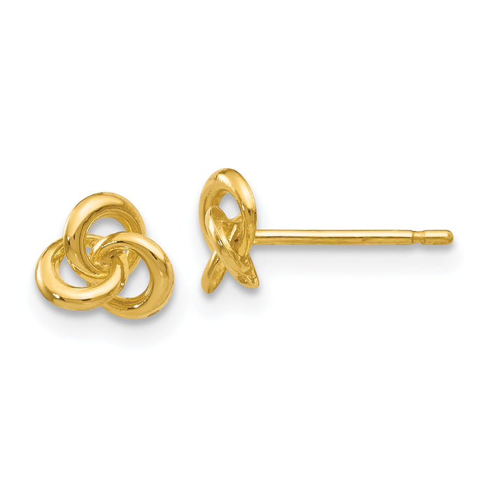 14k Polished Trinity Knot Post Earrings-YE1707