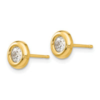 14k Polished CZ Fancy Post Earrings-YE172