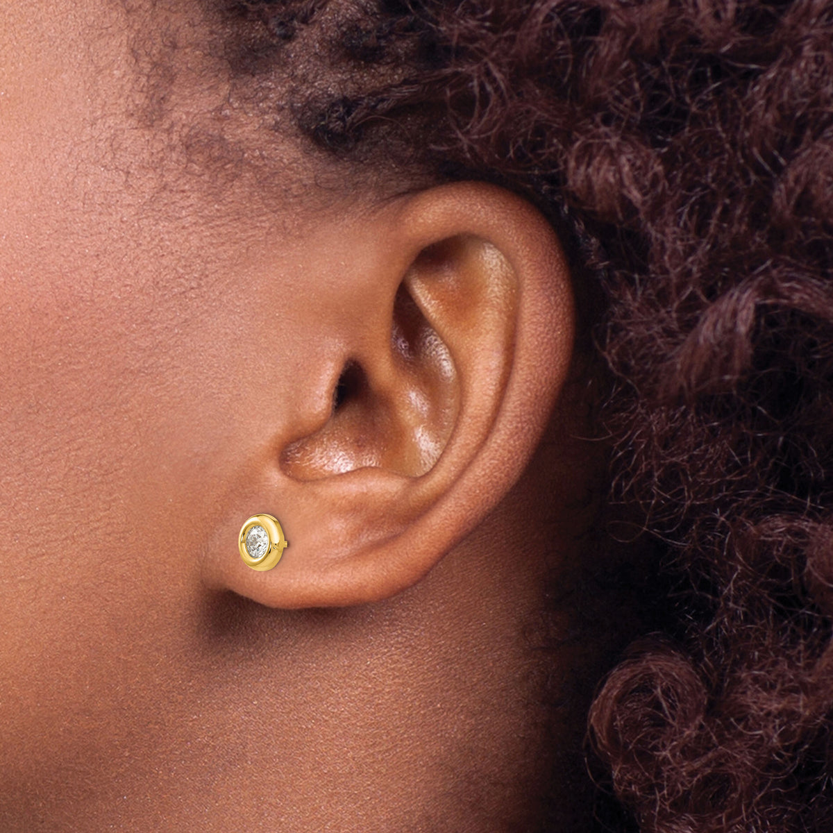 14k Polished CZ Fancy Post Earrings-YE172