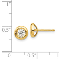 14k Polished CZ Fancy Post Earrings-YE172