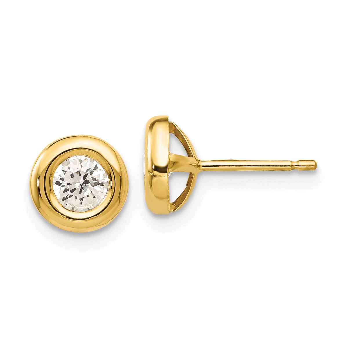 14k Polished CZ Fancy Post Earrings-YE172