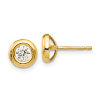 14k Polished CZ Fancy Post Earrings-YE172