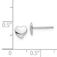 14k White Polished Heart Post Earrings-YE1734