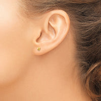 14k Polished Heart Post Earrings-YE1739