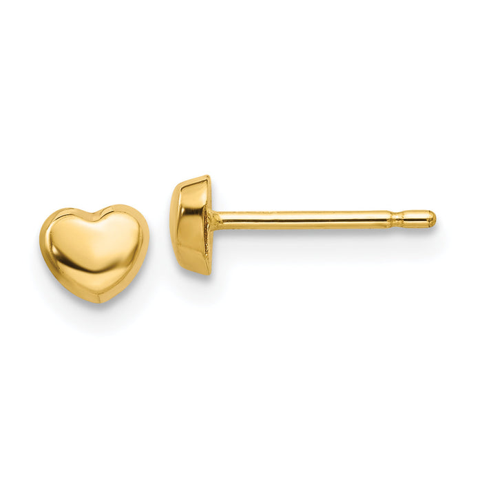 14k Polished Heart Post Earrings-YE1739