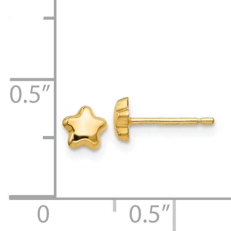 14k Polished Star Post Earrings-YE1746