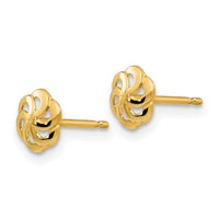 14k Polished Flower Post Earrings-YE1751