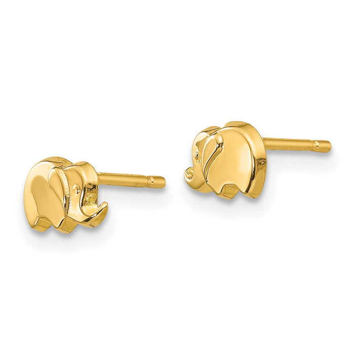 14k Polished Elephant Post Earrings-YE1759