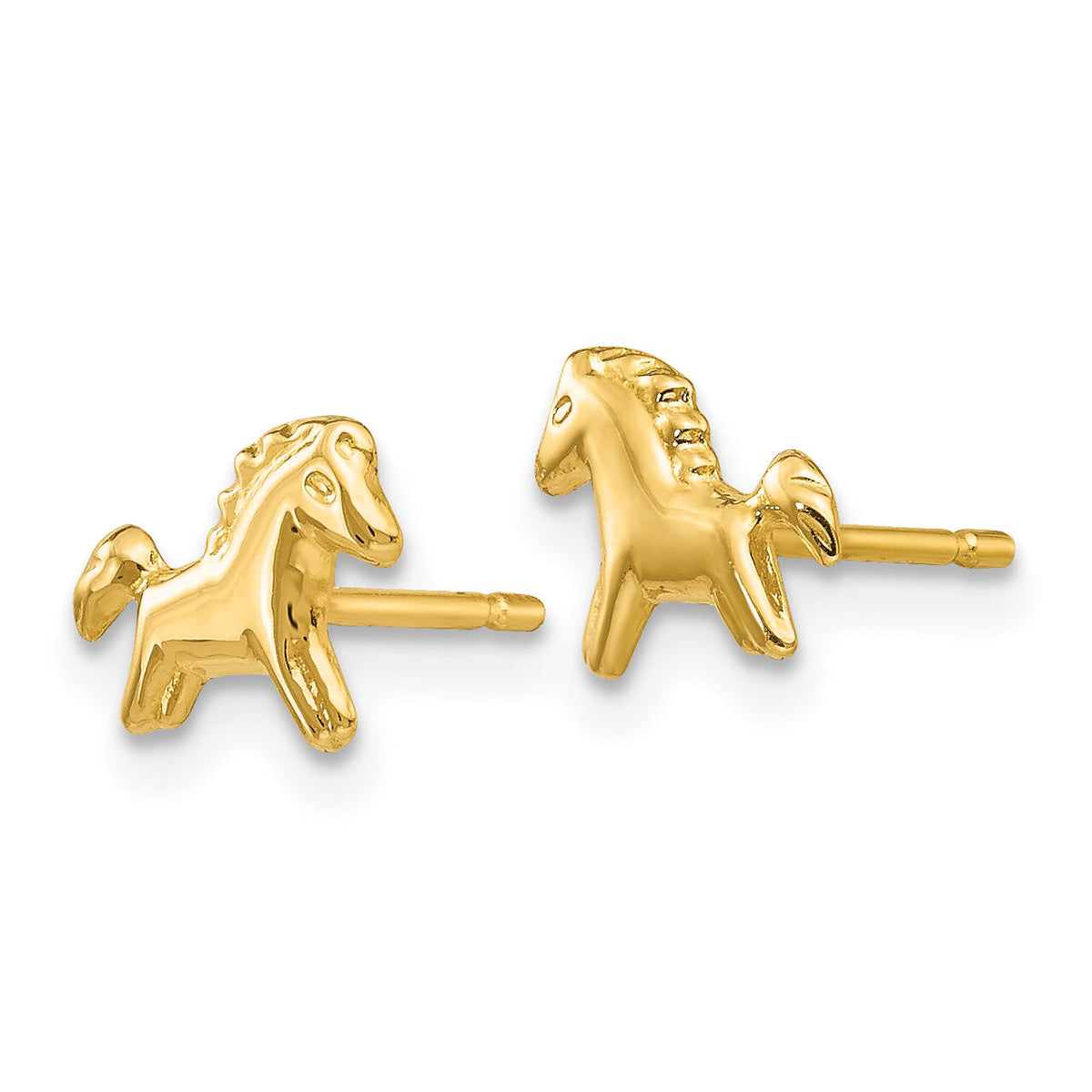 14k Polished Horse Post Earrings-YE1760