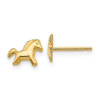 14k Polished Horse Post Earrings-YE1760