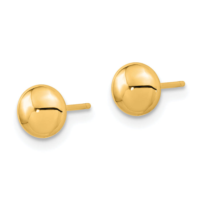14k Gold Polished Button Post Earrings-YE1817Y
