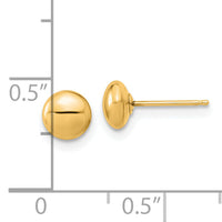 14k Gold Polished Button Post Earrings-YE1817Y