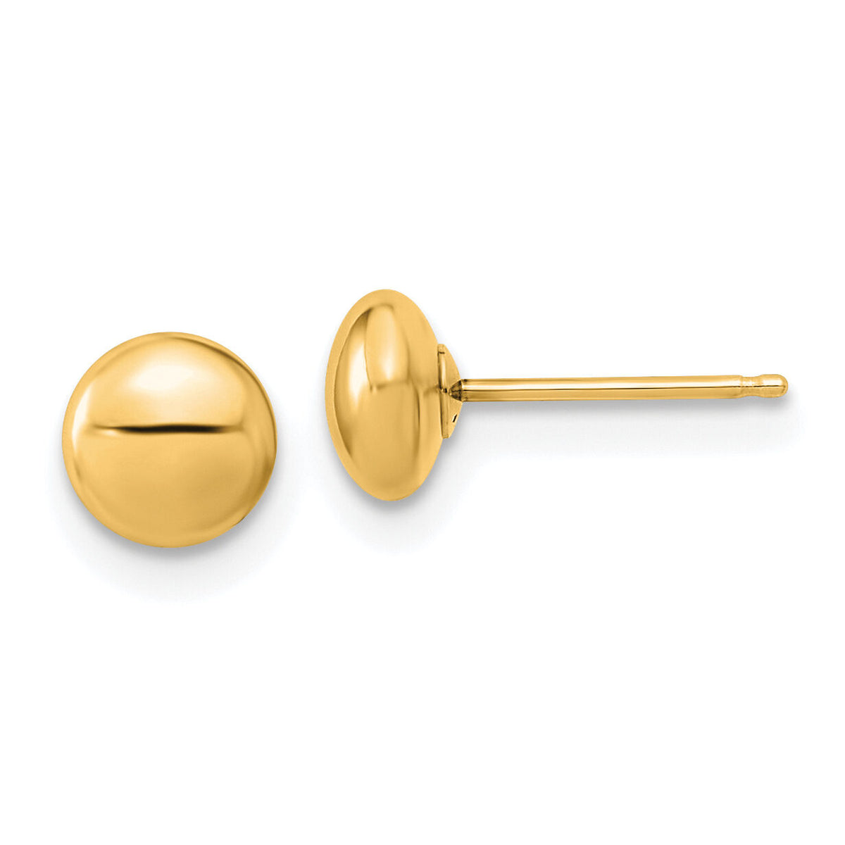 14k Gold Polished Button Post Earrings-YE1817Y